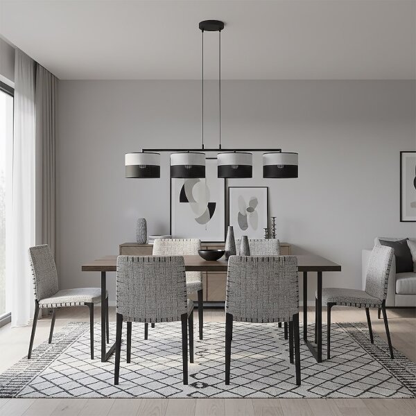 Luster na lanku KARBON 4xE27/15W/230V čierna/sivá
