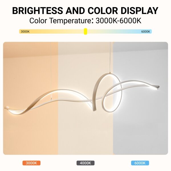 Brilagi - stmievateľný LED závesný luster na lanku SIGNATURE LED/55W/230V 120x23 cm béžový + diaľkový ovládač