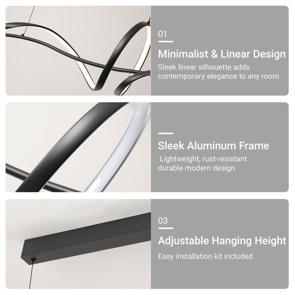 Brilagi - stmievateľný LED luster na lanku SIGNATURE LED/55W/230V 120x23 cm čierny + DO