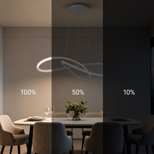 Brilagi - LED stmievateľný luster na lanku INFINITY LED/80W/230V 80x80 cm biela + DO