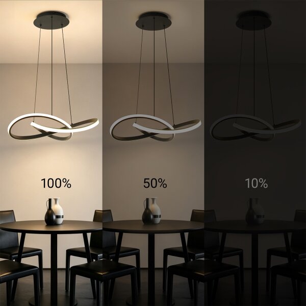 Brilagi - Stmievateľný LED luster na lanku INFINITY LED/55W/230V 50x50 cm čierny + DO