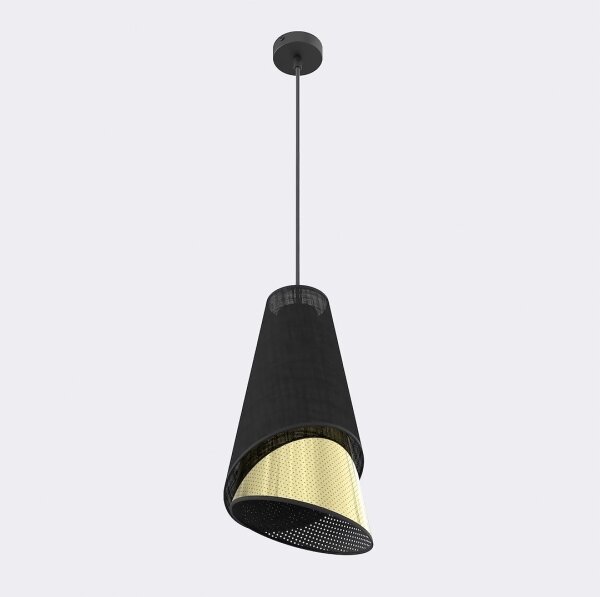 Závesný luster na lane MODA 1xE27/15W/230V čierna/zlatá