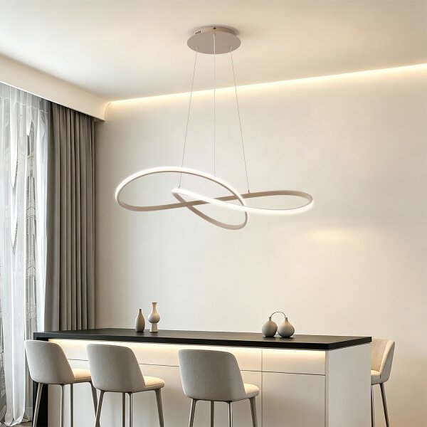 Brilagi - LED stmievateľný závesný luster INFINITY LED/80W/230V 80x80 cm béžový + diaľkové ovládanie