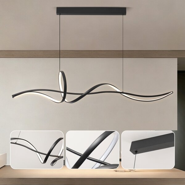 Brilagi - stmievateľný LED luster na lanku SIGNATURE LED/55W/230V 120x23 cm čierny + DO