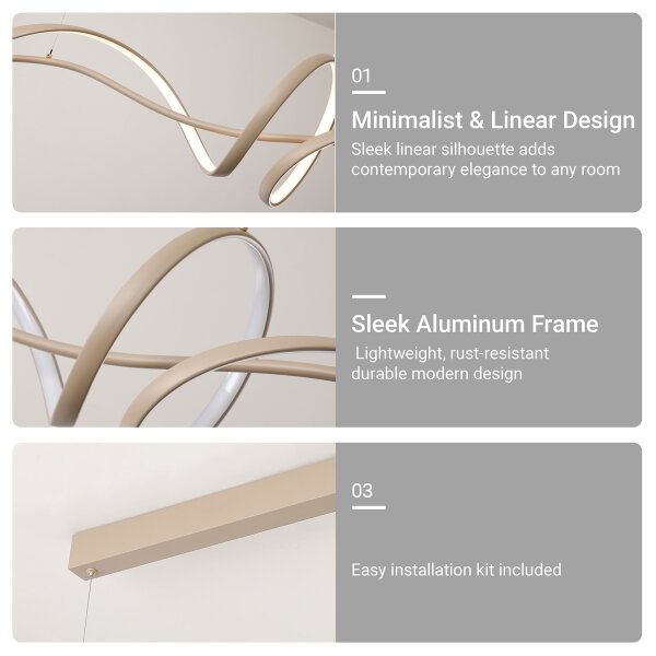 Brilagi - stmievateľný LED závesný luster na lanku SIGNATURE LED/55W/230V 120x23 cm béžový + diaľkový ovládač