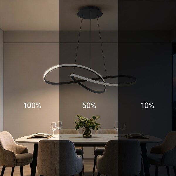 Brilagi - LED stmievateľný luster na lanku INFINITY LED/80W/230V 80x80 cm čierny + diaľkové ovládanie