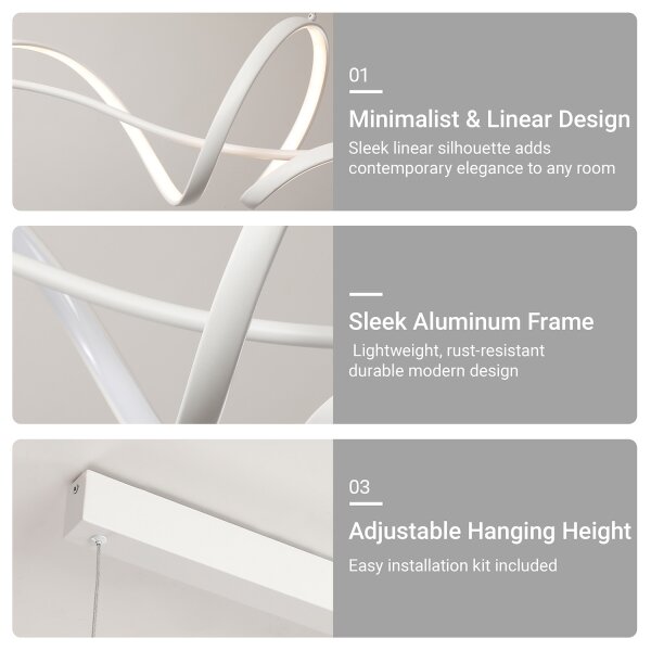 Brilagi - stmievateľný LED luster na lanku SIGNATURE LED/55W/230V 120x23 cm biela + DO