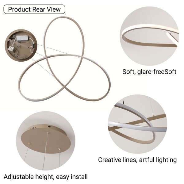 Brilagi - LED stmievateľný závesný luster INFINITY LED/80W/230V 80x80 cm béžový + diaľkové ovládanie