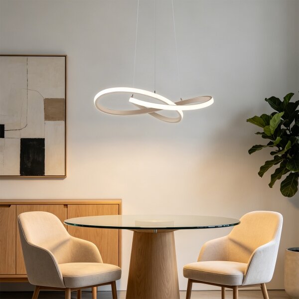 Brilagi - LED stmievateľný luster na lane INFINITY LED/55W/230V 50x50 cm béžový + diaľkové ovládanie