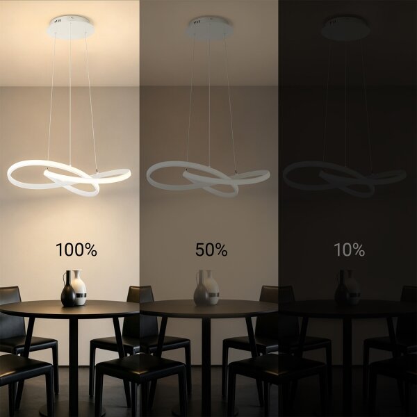 Brilagi - stmievateľný LED luster na lanku INFINITY LED/55W/230V 50x50 cm biely + DO