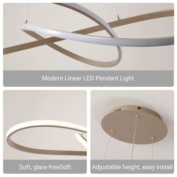 Brilagi - LED stmievateľný závesný luster INFINITY LED/80W/230V 80x80 cm béžový + diaľkové ovládanie