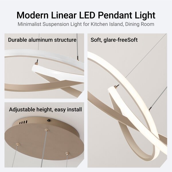 Brilagi - LED stmievateľný luster na lane INFINITY LED/55W/230V 50x50 cm béžový + diaľkové ovládanie
