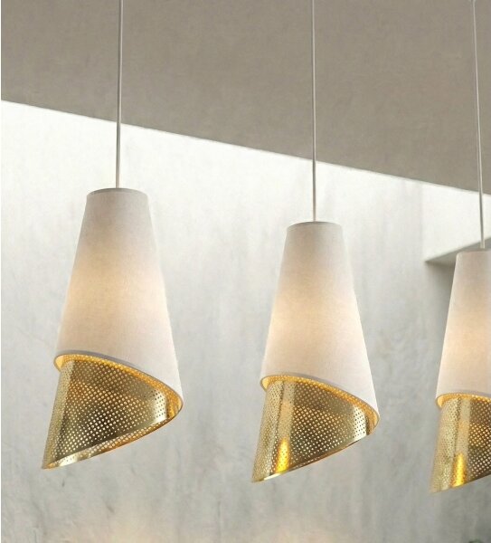 Luster na lanku MODA 3xE27/15W/230V biely/zlatý