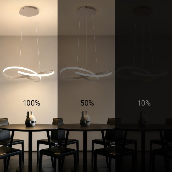 Brilagi - LED stmievateľný luster na lane INFINITY LED/55W/230V 50x50 cm béžový + diaľkové ovládanie