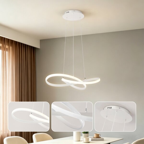 Brilagi - stmievateľný LED luster na lanku INFINITY LED/55W/230V 50x50 cm biely + DO