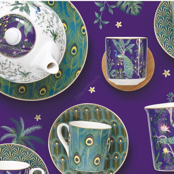 FEDORA Home Set pre 6 osôb - porcelánový hrnček espresso s tanierikom, 100ml, Coffee Mania Imperial Peacock
