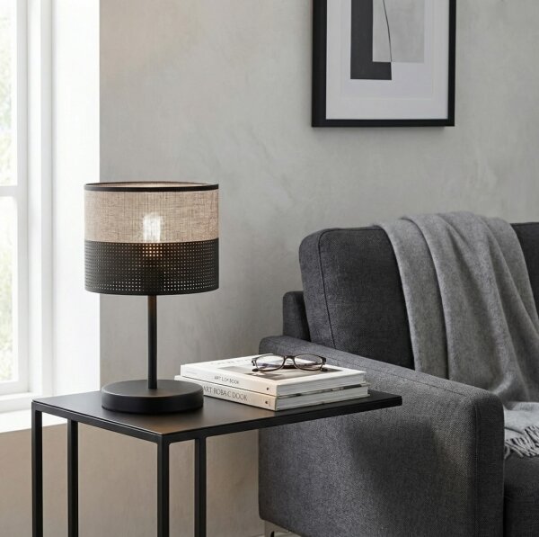 Stolná lampa KARBON 1xE27/15W/230V čierna/šedá