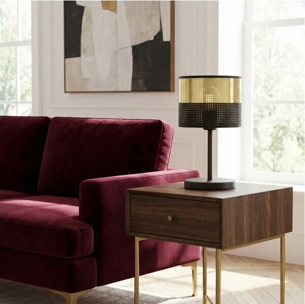 Stolová lampa LUX 1xE27/15W/230V čierna/zlatá