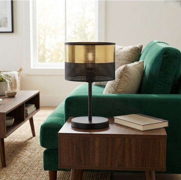 Stolová lampa LUX 1xE27/15W/230V čierna/zlatá