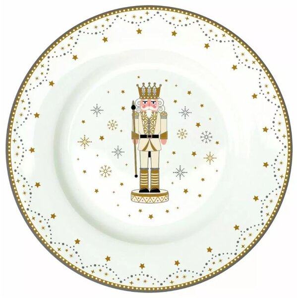 FEDORA Home Vianočné dezertné taniere Royal Nutcracker, set 4 ks, priemer 19 cm