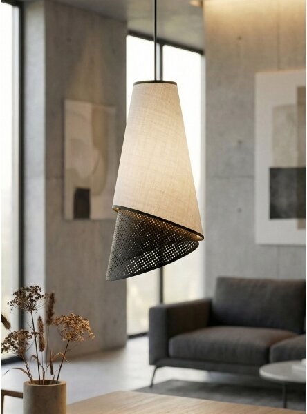 Luster na lanku MODA 1xE27/15W/230V sivá/čierna