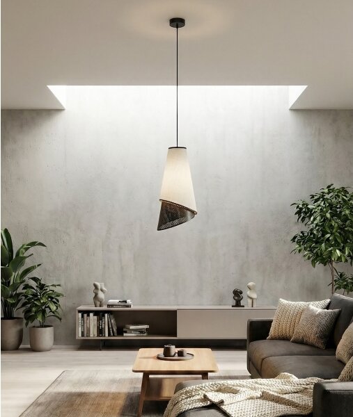 Luster na lanku MODA 1xE27/15W/230V sivá/čierna
