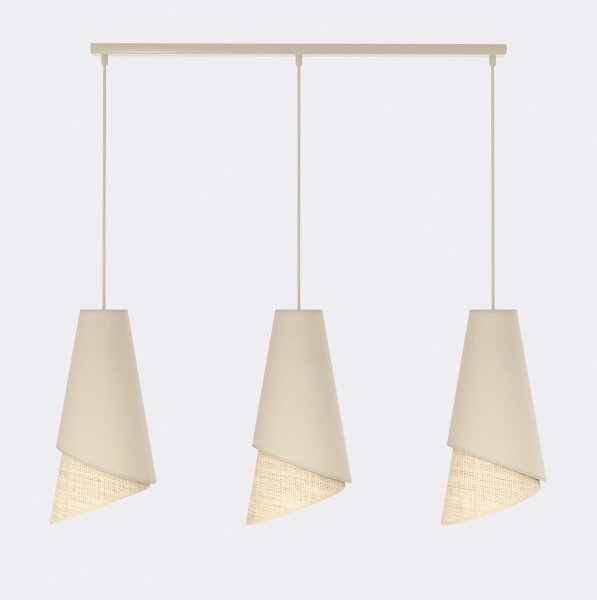 Závesný luster na lane MODA 3xE27/15W/230V béžová/ratan