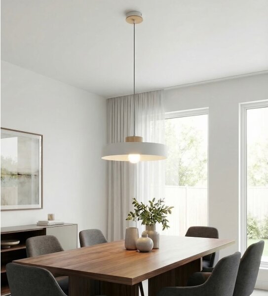 Závesný luster na lanku KIVI 1xE27/15W/230V biely