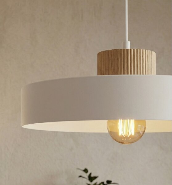Závesný luster na lanku KIVI 1xE27/15W/230V biely