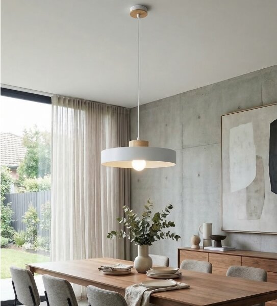 Závesný luster na lanku KIVI 1xE27/15W/230V biely