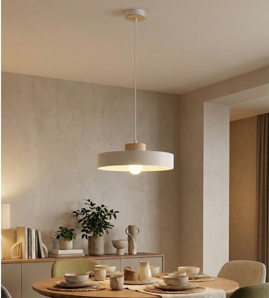 Závesný luster na lanku KIVI 1xE27/15W/230V biely