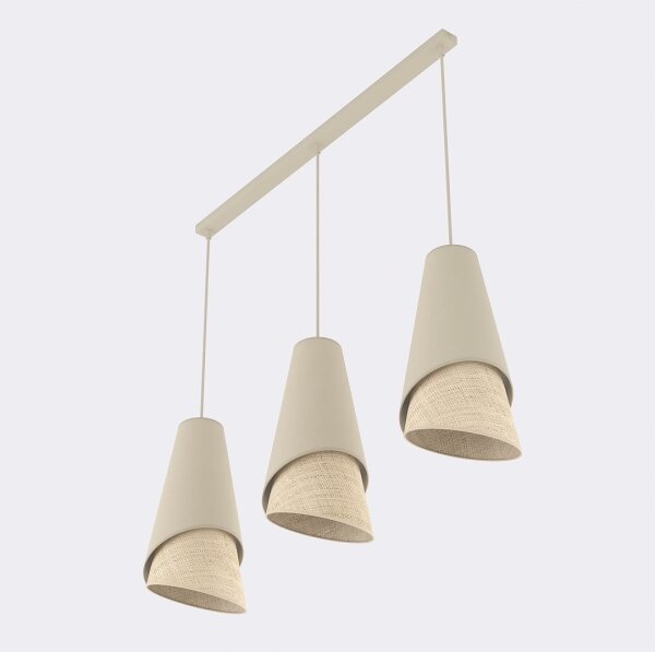 Závesný luster na lane MODA 3xE27/15W/230V béžová/ratan