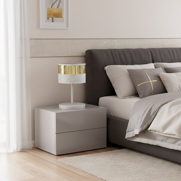 Stolová lampa LUX 1xE27/15W/230V biela/zlatá