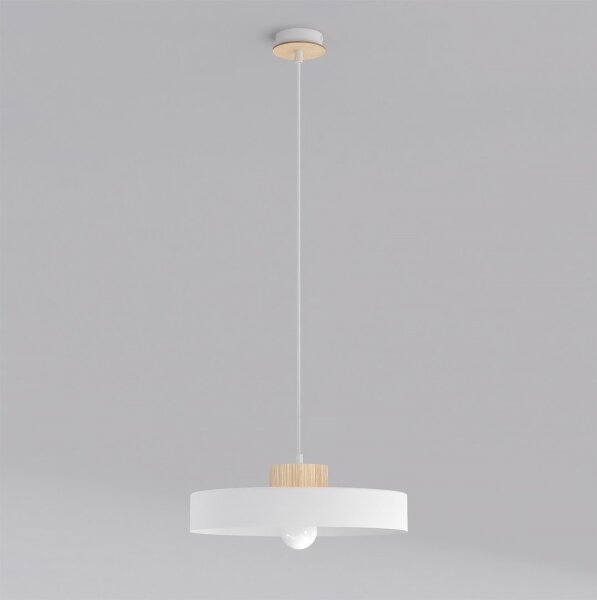 Závesný luster na lanku KIVI 1xE27/15W/230V biely