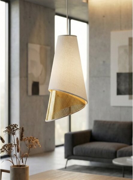 Závesný luster MODA 1xE27/15W/230V biela/zlatá