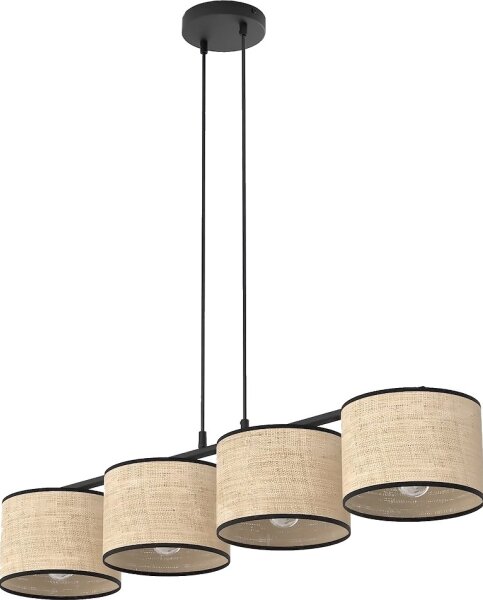 Luster na lankách ECO 4xE27/15W/230V béžová/ratan