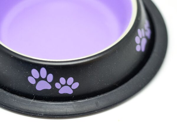 Protišmyková plytká nerezová miska Dark color fialová 235ml/15,5 cm, Nobleza, Výber Kupujem pre útulkáčov