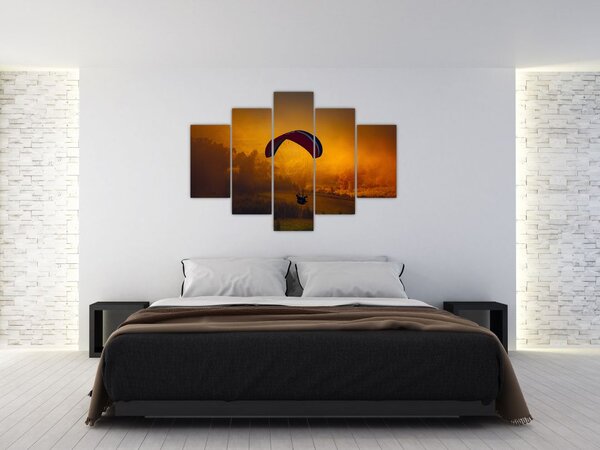 Obraz parašutistu v západe slnka (150x105 cm)