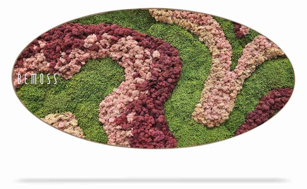 Machový obraz Elipsa BEMOSS® ORTHO ARROSA - 50 x 100 cm