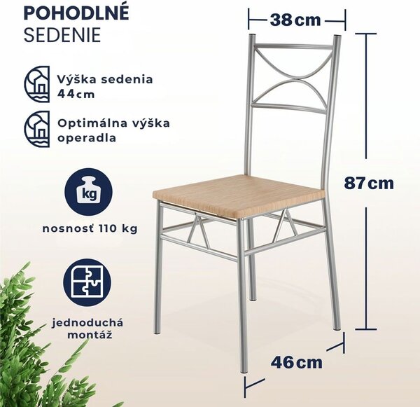 Jedálenská súprava PAUL, 5-dielna, prírodná hnedá Casaria