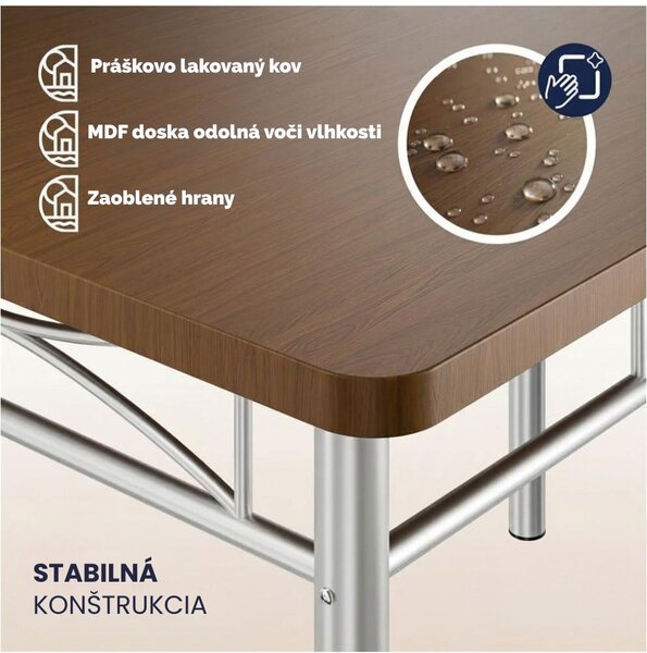 Jedálenská súprava PAUL, 5-dielna, tmavý dub Casaria