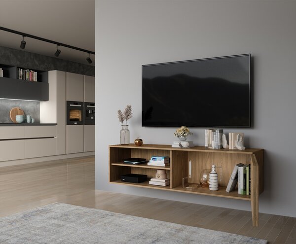 Nástenný TV stolík ENTSIAN 150x40cm, dub artisan