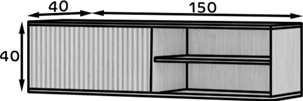 Nástenný TV stolík ENTSIAN 150x40cm, dub artisan