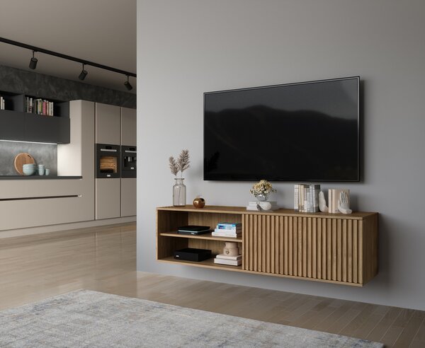 Nástenný TV stolík ENTSIAN 150x40cm, dub artisan