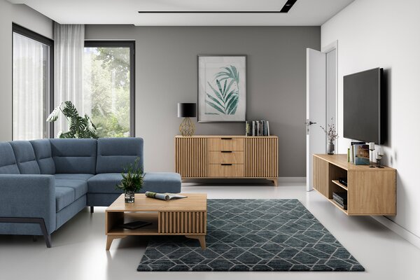 Nástenný TV stolík ENTSIAN 150x40cm, dub artisan