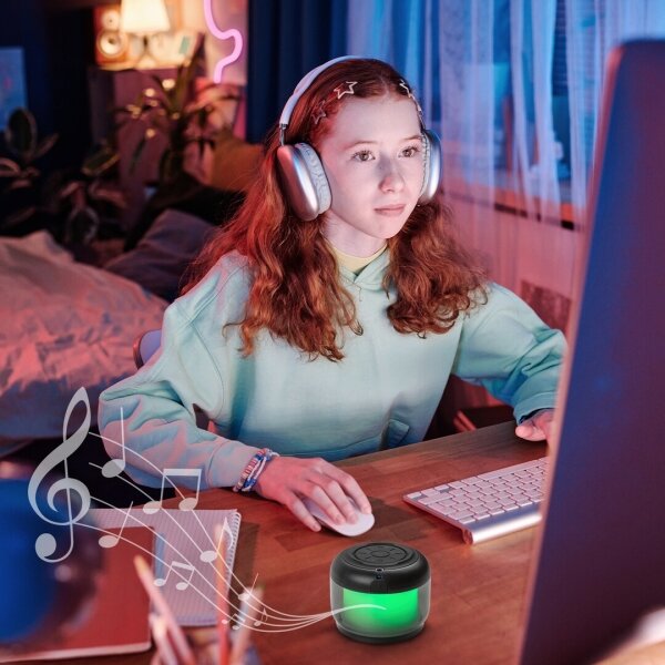 Rabalux 76110 - RGB stolná lampa s reproduktorom RADELIA RGB/3W/3,7V 500mAh