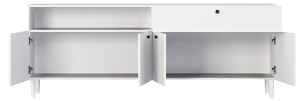 Komoda so skrinkami a zásuvkou DULLUM 200x75cm, biela