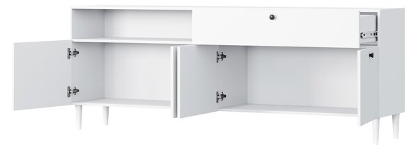 Komoda so skrinkami a zásuvkou DULLUM 200x75cm, biela
