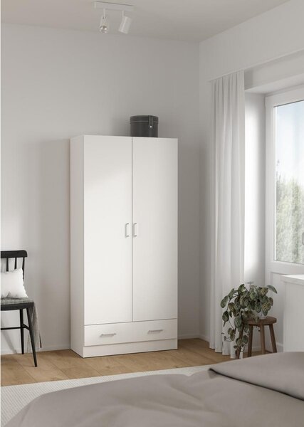 Šatníková skriňa Sid 80 x 36 x 170 cm, biela