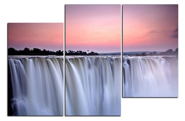 Obraz na plátne - Vodopád sfarbený západom slnka 1227D (90x60 cm)